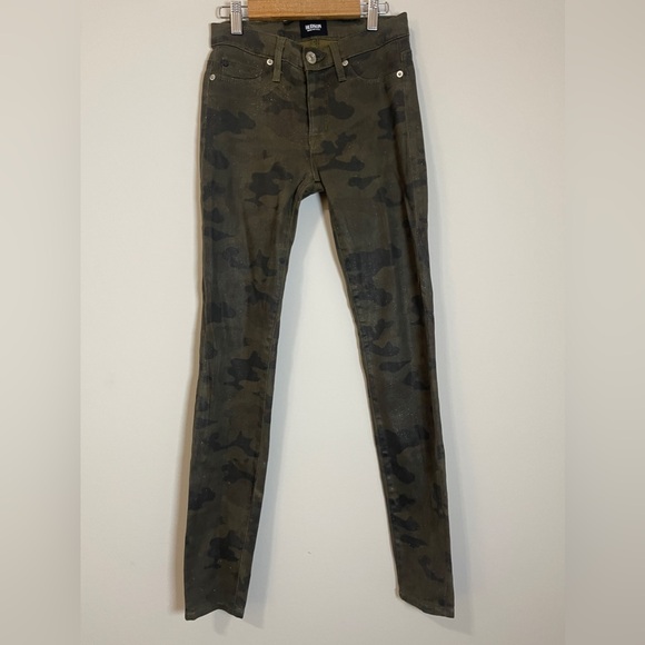 Hudson Womens Jeans Size 25 Army Green Camouflague Nico Super Skinny Mid Rise - Picture 3 of 11